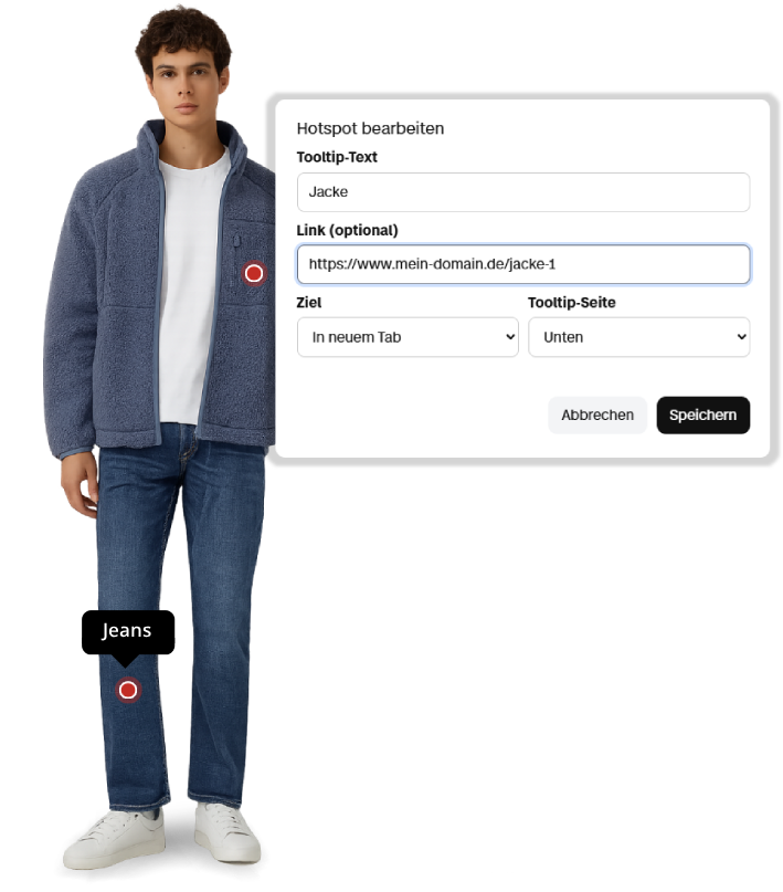 Interaktives Produktbild mit Hotspots in apromic